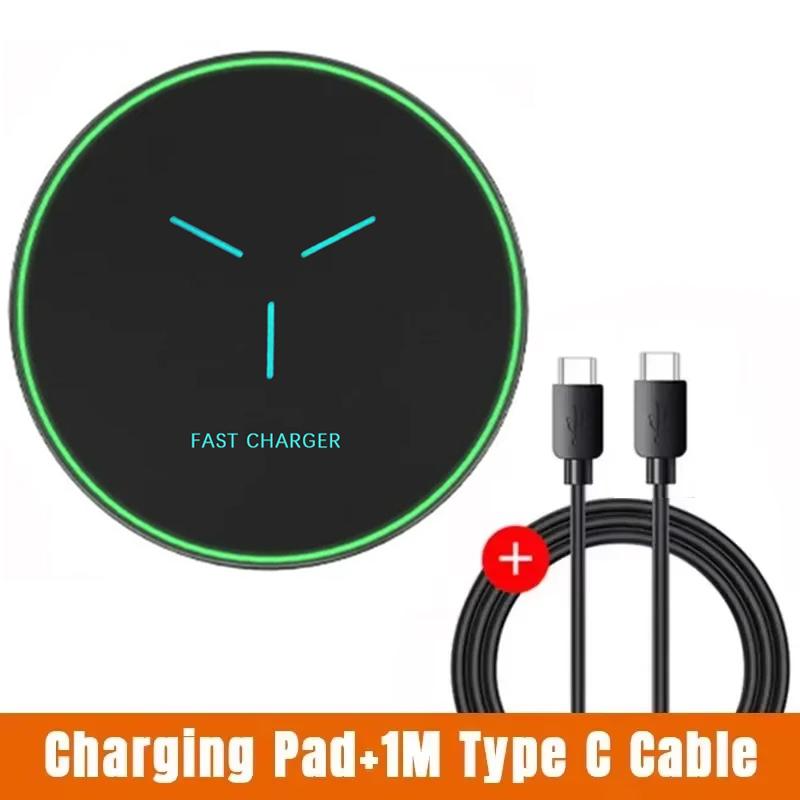 Wireless Charger Pad LED Light Fast Wireless Charging Induction Phone Holder For iPhone 17 16 15 14 13 12 Pro Max Samsung Xiaomi