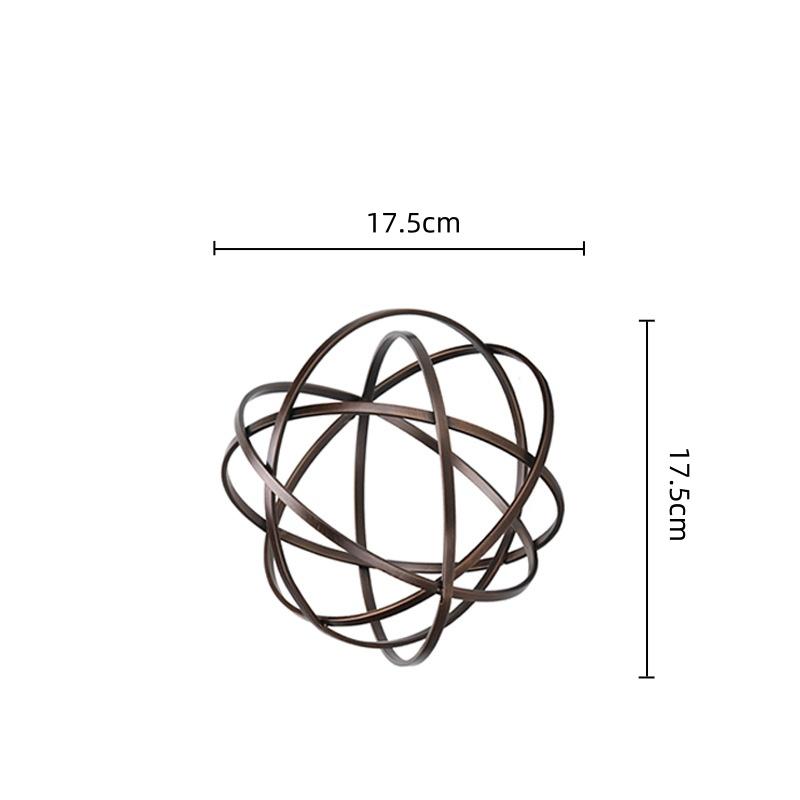 Metal Handicraft Golden Ring Geometric Hollow Balls Crossed Sphere Pendant Line Metal Figurine Home Decoration Accessories