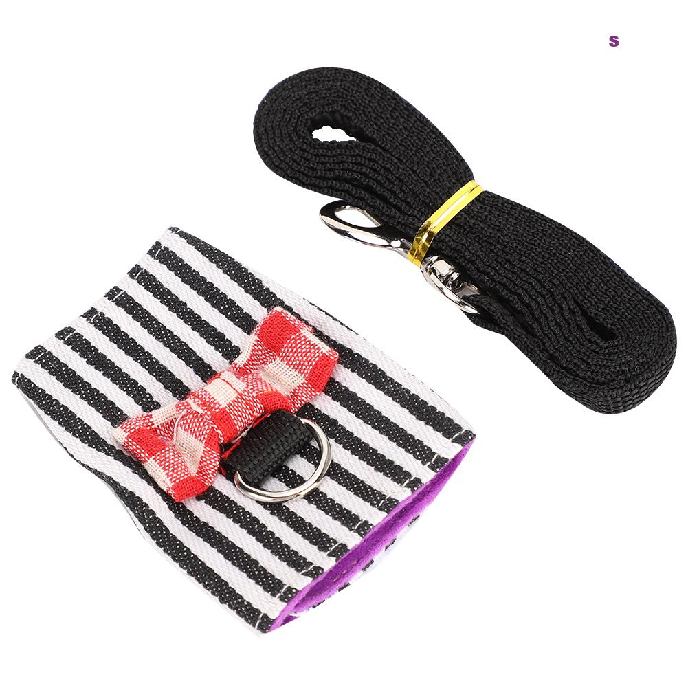 

Small Animal Adjustable Harness Squirrels Hamster Ferret Traction Rope (BlackWhite Stripe)(S ) S