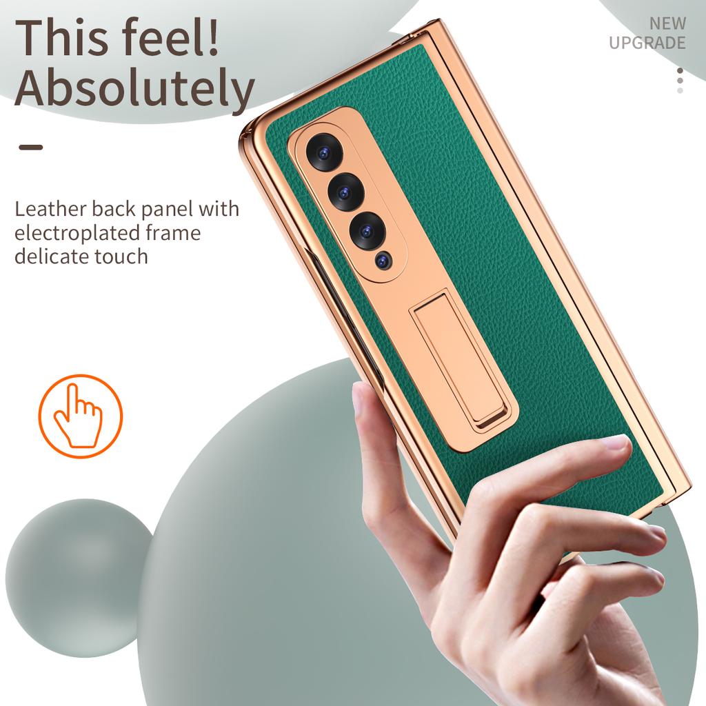 Protiskluzové matné kožené pouzdro na stojan pro Samsung Galaxy Z Fold 4 5g Fold4 Fold3 Fold 2 3 Fold2 Ochranná pouzdra z tvrzeného skla proti klepání