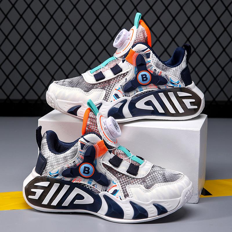 Girls' Shoes Children's Single Mesh Breathable Sports Middle Aged Running Basketball