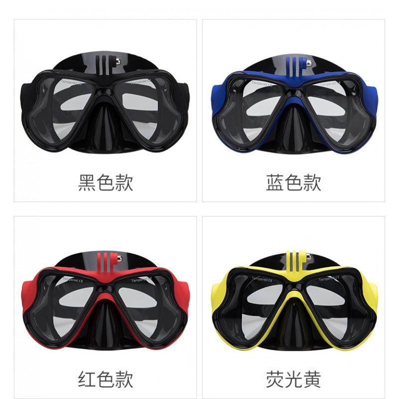 Adult Gopro Compatible Tempered Glass Snorkel Mask Set Full Dry Scuba Diving Swimming