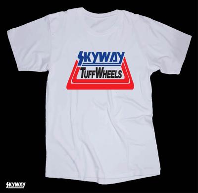 SKYWAY TUFF WHEELS White T-shirt BMX Freestyle Racing 80's Launch