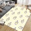 Usagi Flannel Pattern Square Carpet,Area Rug,Carpet Rug for Living Room Bedroom Sofa Playroom Decor,Non-slip Floor Mat