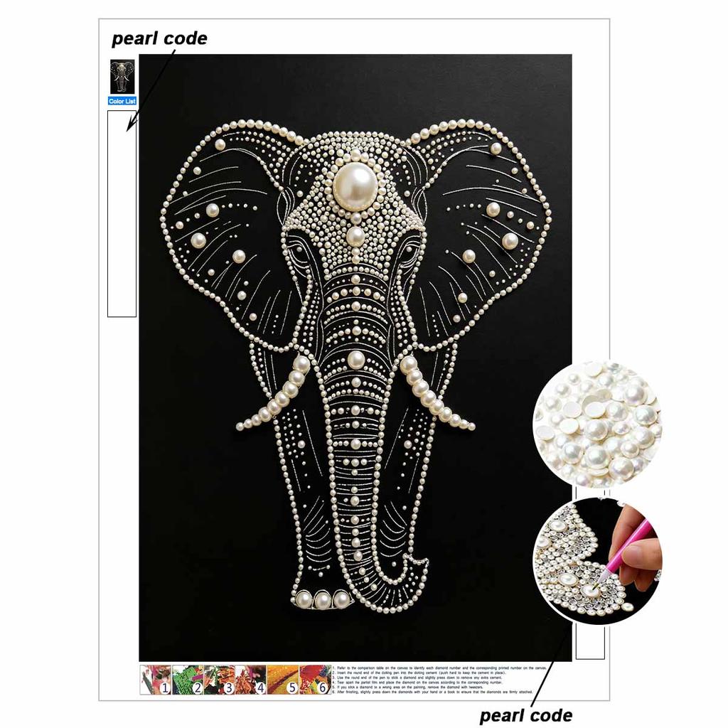 Kit Pittura Diamante Perle Fai da Te per Adulti e Principianti, Elefante Elegante Pittura Scintillante Artigianato Decorazione Murale Casa Regalo Fatto a Mano