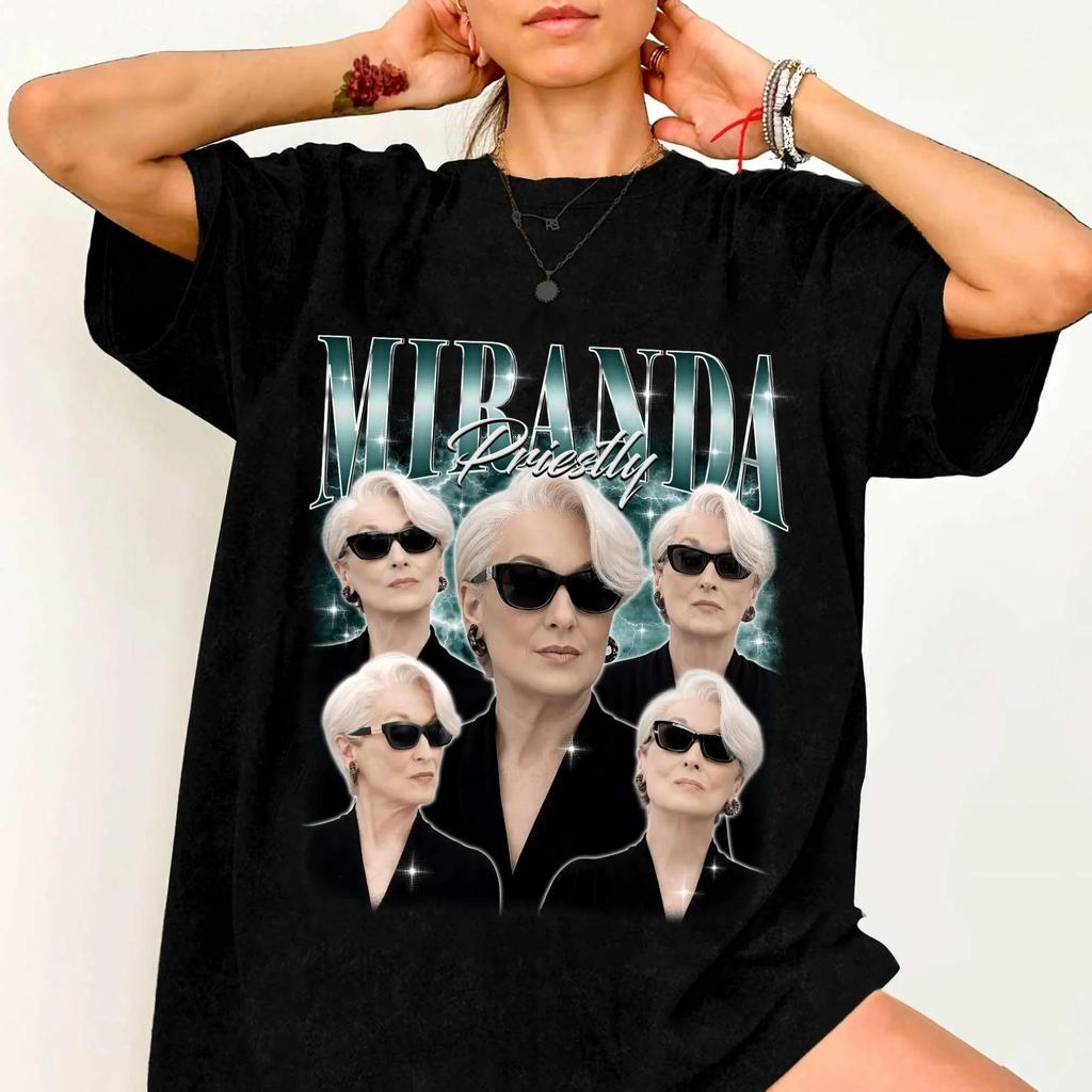 Movie The Devil Wears Prada 2 Miranda Priestly Tshirts Unisex Women Summer Cotton Clothing Fashion Breathable Short Sleeved Tee