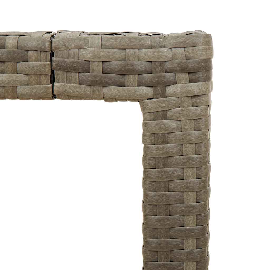 Garden Table with Acacia Wood Top Grey 90 x 90 x 75 cm Poly Rattan