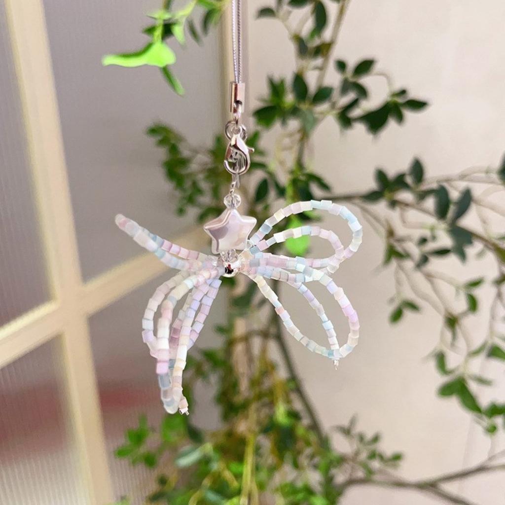 Stylish Bowknot Phone Lanyard Wrist Strap Star Butterfly Bow Phone Charm Antilost Cellphone Strap Hanging Rope Keychain