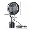 USB Powerful Quiet Car Cooling Fan Rotatable Portable Car Cup Holder Fan for Car Van Truck SUV RV