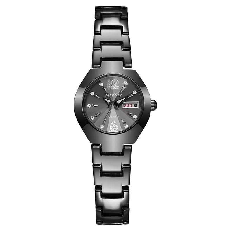 Tungsten Steel Mens Quartz Watch With Calendar Waterproof For Business Use
