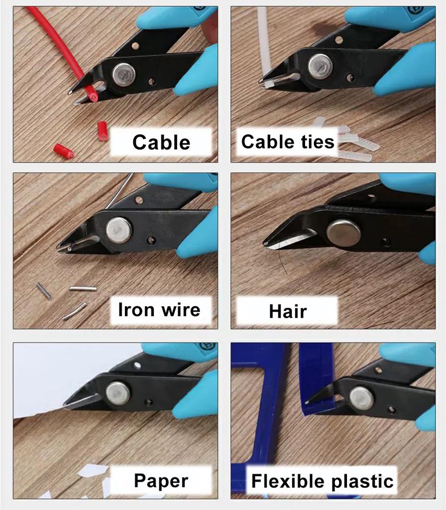 Pinza a Taglio Diagonale Affilata Tagliafili Elettrici Cavi Fascette Taglio Pinze Laterali Metalliche Pinze a Filo Forbici Comode Strumento Durevole