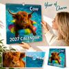 Cow Wall Calendar 2027 with Pool Cow Design