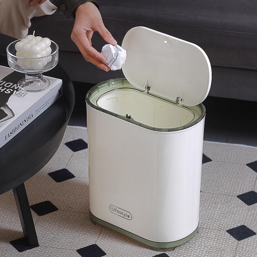 7/9.5/10/12L Trash Can with Lid Automatic Sensor Kitchen Trash Bin Footbed Mini Bin for Kitchen/Bedroom/Living Room/Office