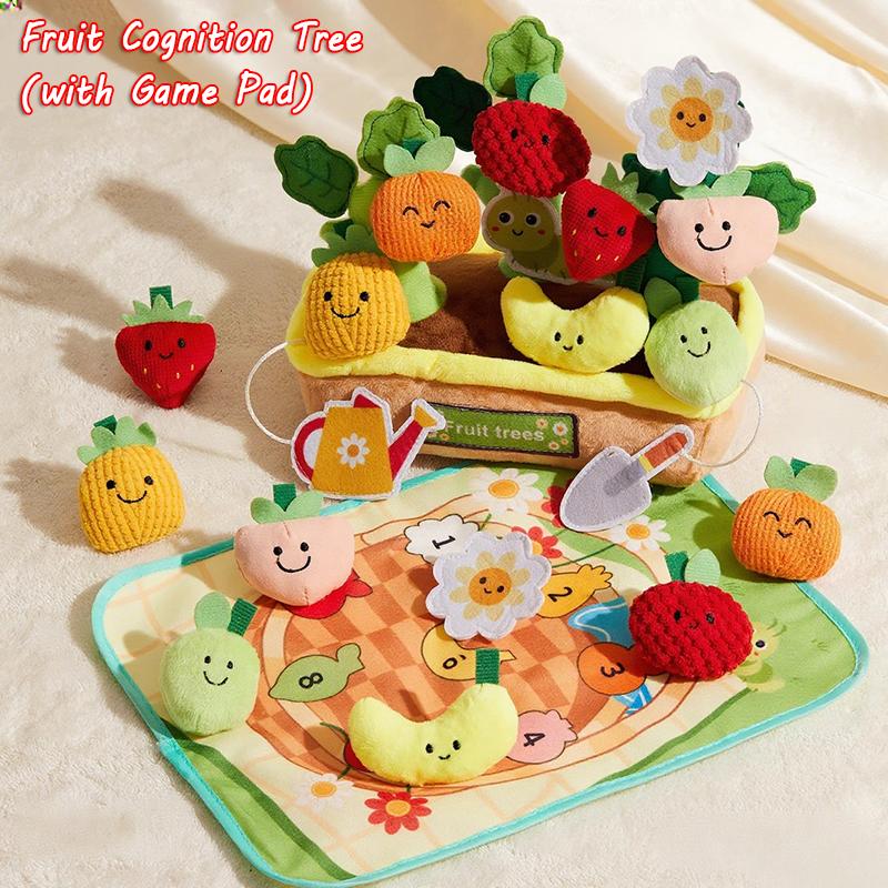 Montessori Fruit Colore Sorting Game Baby Simulation Carrot Plucking Plush Toy Vegetable Shape Matching Picking Play SensoryToy