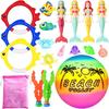 18 Pcs Diving Pool Toys for Kids Ages 3-12 Set with Storage Bag,Pool Games Summer Swim Water Sinking Mermaid Toys