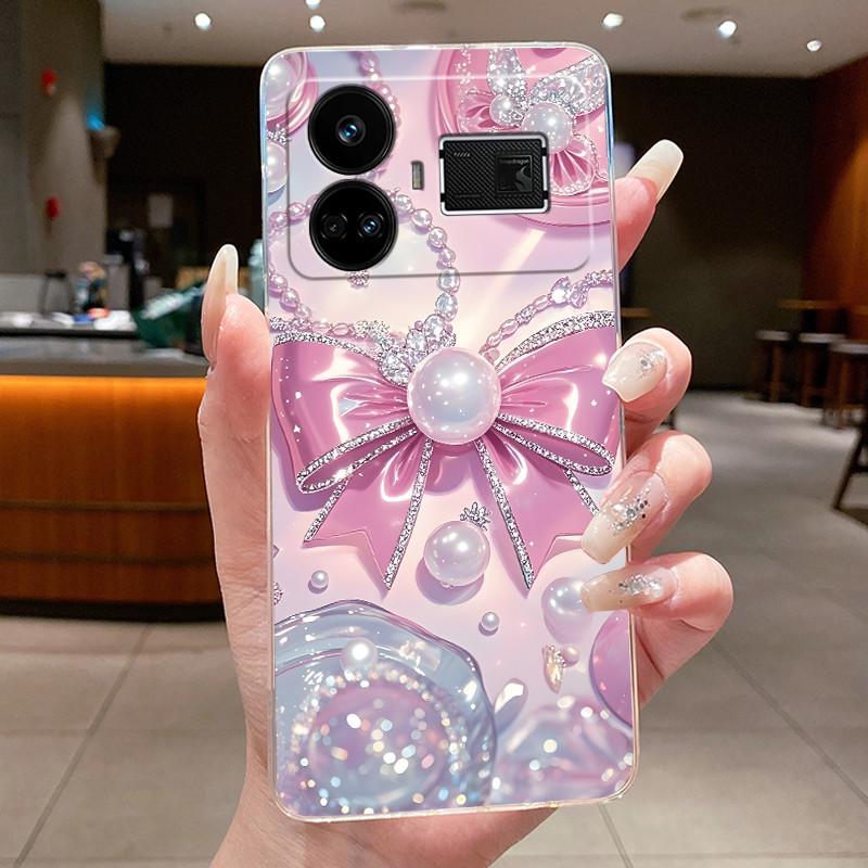 For Realme GT5 GT 5 240w Case Luxury Fashion Butterfly Flowers Clear Soft Silicone TPU Transparent Phone Case Back Cover Capas