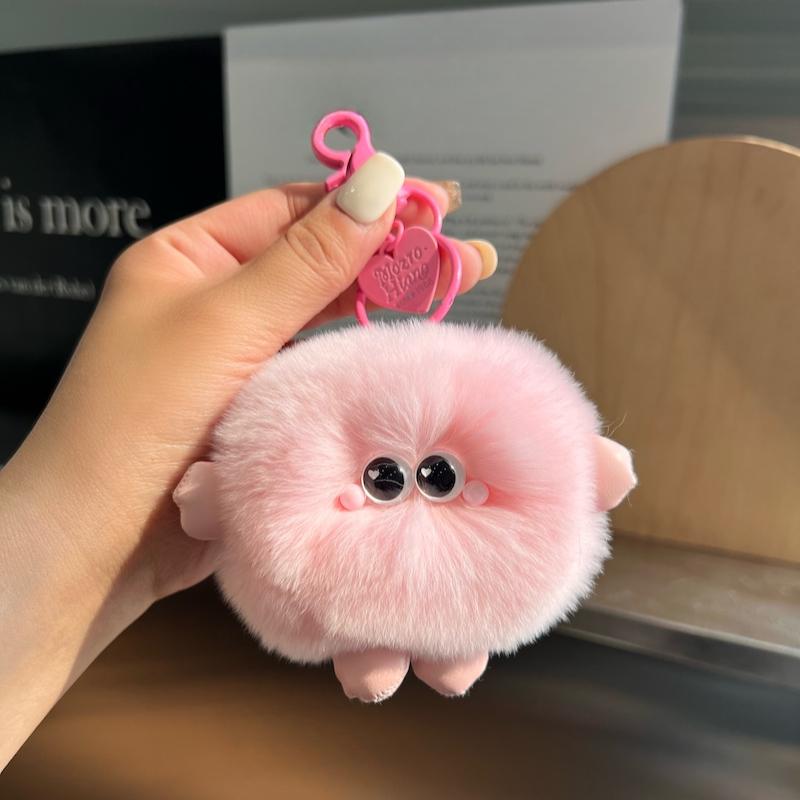 

[Милые пучки] Брелок-подвеска для автомобиля из кроличьего меха рекс, популярный в интернете, помпон для волос, подвеска для сумки, подарок