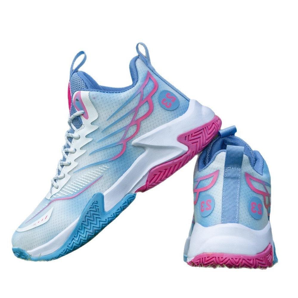 Casual sports shoes lightweight soft-soled youth basketball shoes ice silk men's shoes mesh breathable high-top running shoes