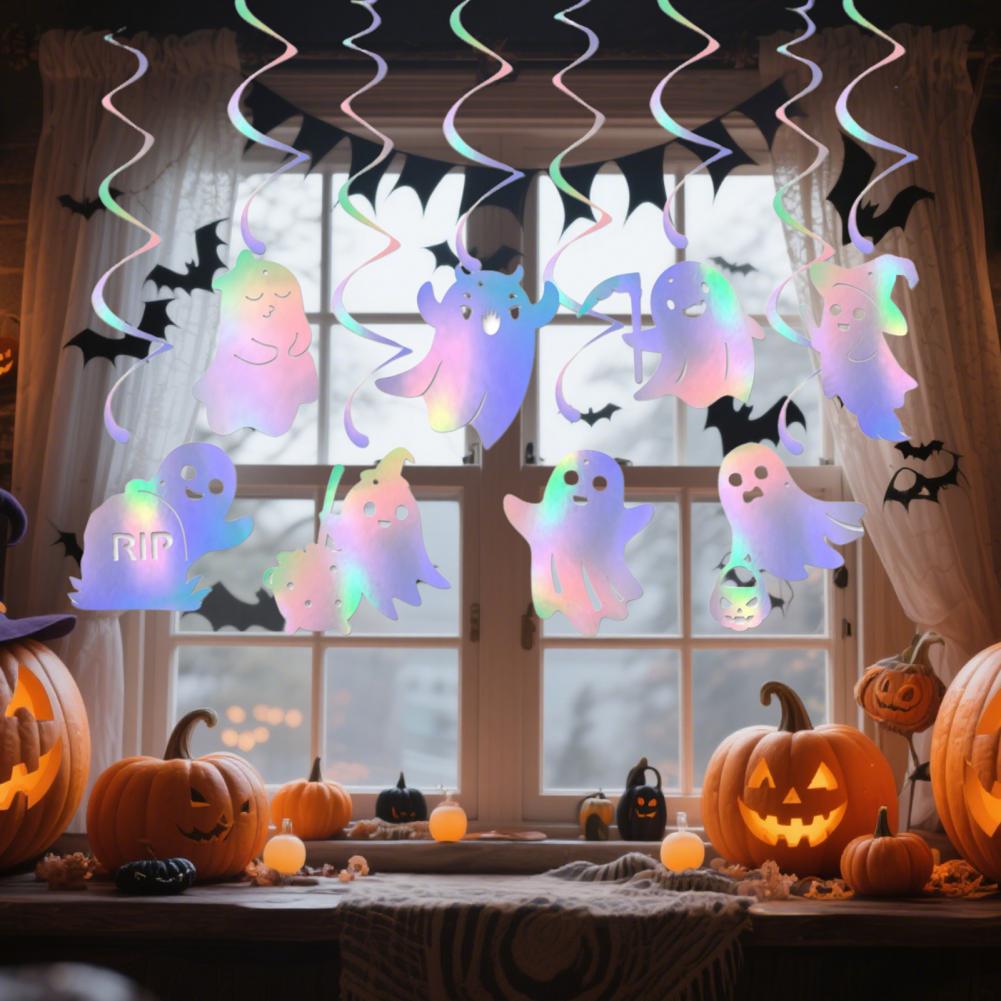 Spooky Hanging Swirls for Events Halloween Hanging Swirl Decorations Ghost Hanging Swirls Set for Halloween Party for Haunted