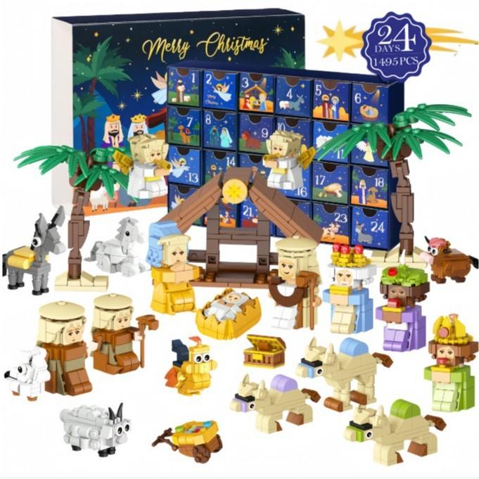 Hot Christmas Tree Building Blocks Toys Advent Calendar Gift Box 24Days Countdown Calendar Blind Box New Years Christmas Gift