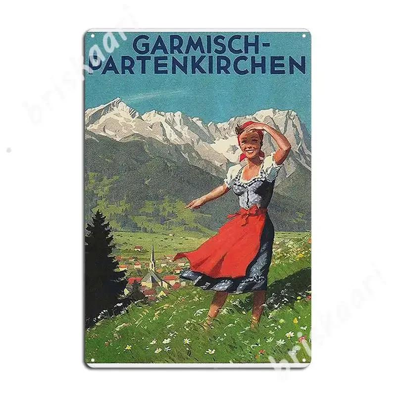 

Garmisch Partenkirchen... Vintage Tourist Poster Metal Signs Wall Cave Club Bar Classic Plaques Tin sign Posters 20x30cm