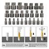 25Pcs Multi-Spline Screw Extractor Set Double Head Screw Remover Set  Remover Power Tools