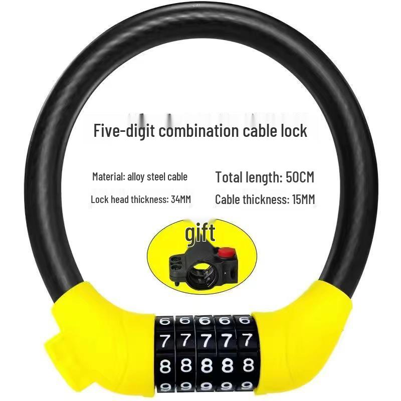 Anti-theft Combination Cable Bike Lock for Mountain & Motorcycles