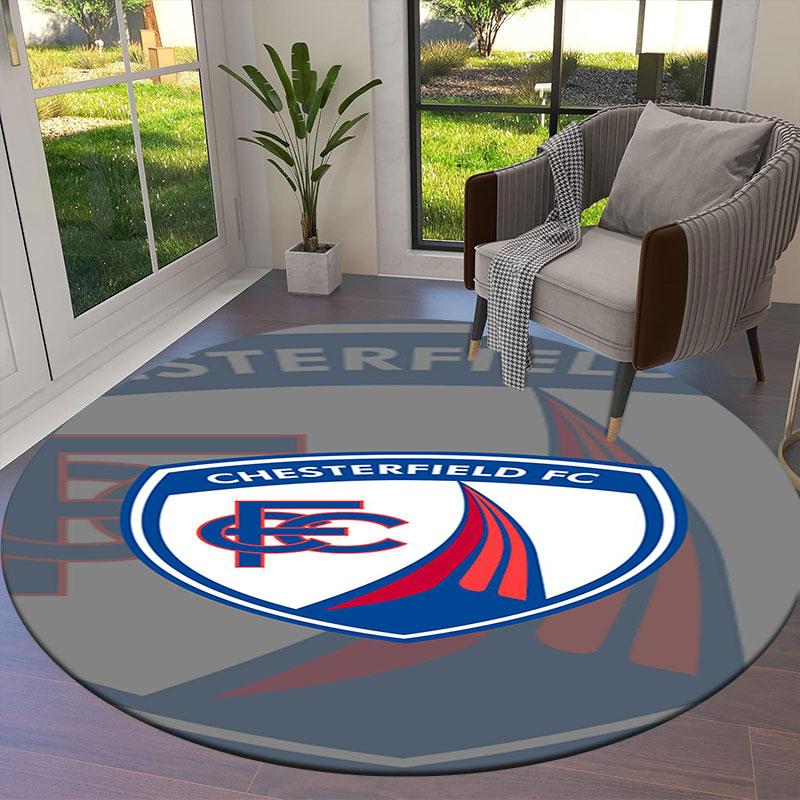 Chesterfield F.C Round Area Rug,Carpet Rug for Living Room Bedroom Sofa Playroom Decor,Non-slip Floor Mat