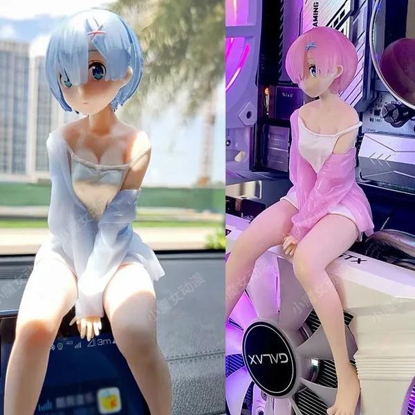 Anime Cute Figure Re:Life In A Different World From Zero Ram Rem PVC Action Figure Collection Desktop Car Case Model Toys Doll
