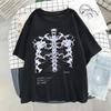 Y2k Harajuku Skelett Print T-Shirts Für Baumwolle Hip Hop Streetwear Unisex Unisex T-Shirt Sommer Damen Goth Kleidung Kurzarm T-Shirt