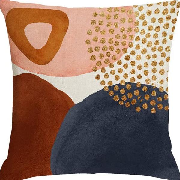 

Nordic Abstract Geometric Printed Pillowcase Morandi Linen Pillowcase Home Sofa Car 45 * 45Cm (without pillow core)