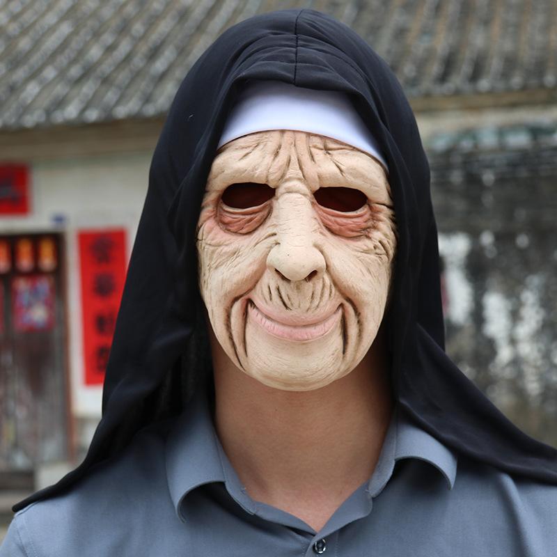 

Half-face mask Halloween character cosplay prop new product old man old lady latex character mask headgear