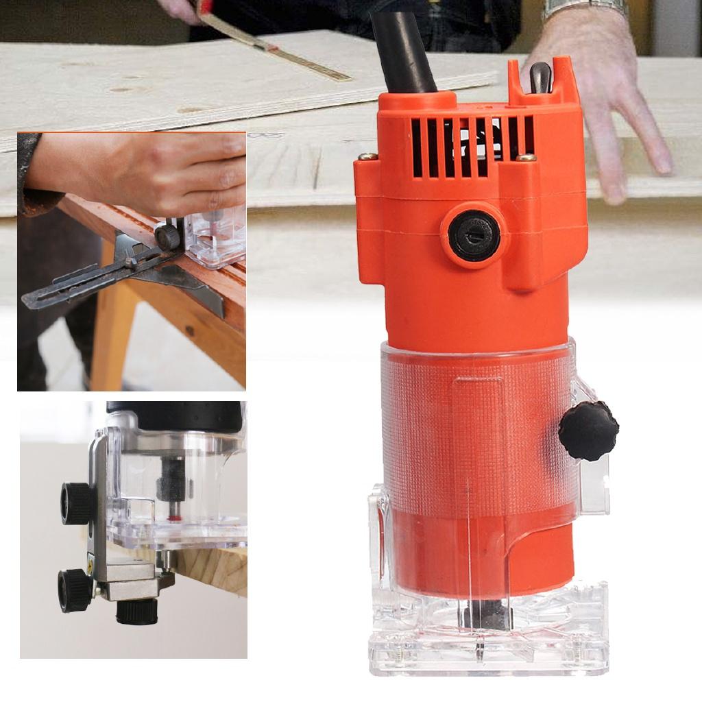 600W 220V 30000r/min 6.35mm Electric Hand Trimmer Wood Copper Motor Trimmer Carving Wooden Laminator Router Joiners Tool