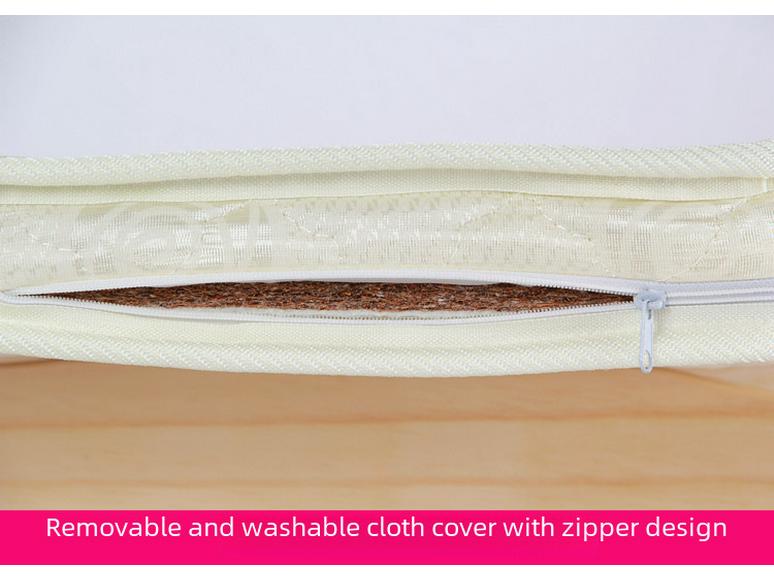 Saltea Eco-Friendly din Latex cu Fibră de Cocos pentru Bebeluși - Husa Detașabilă și Lavabilă pentru Nou-Născuți și Copii de Grădiniță