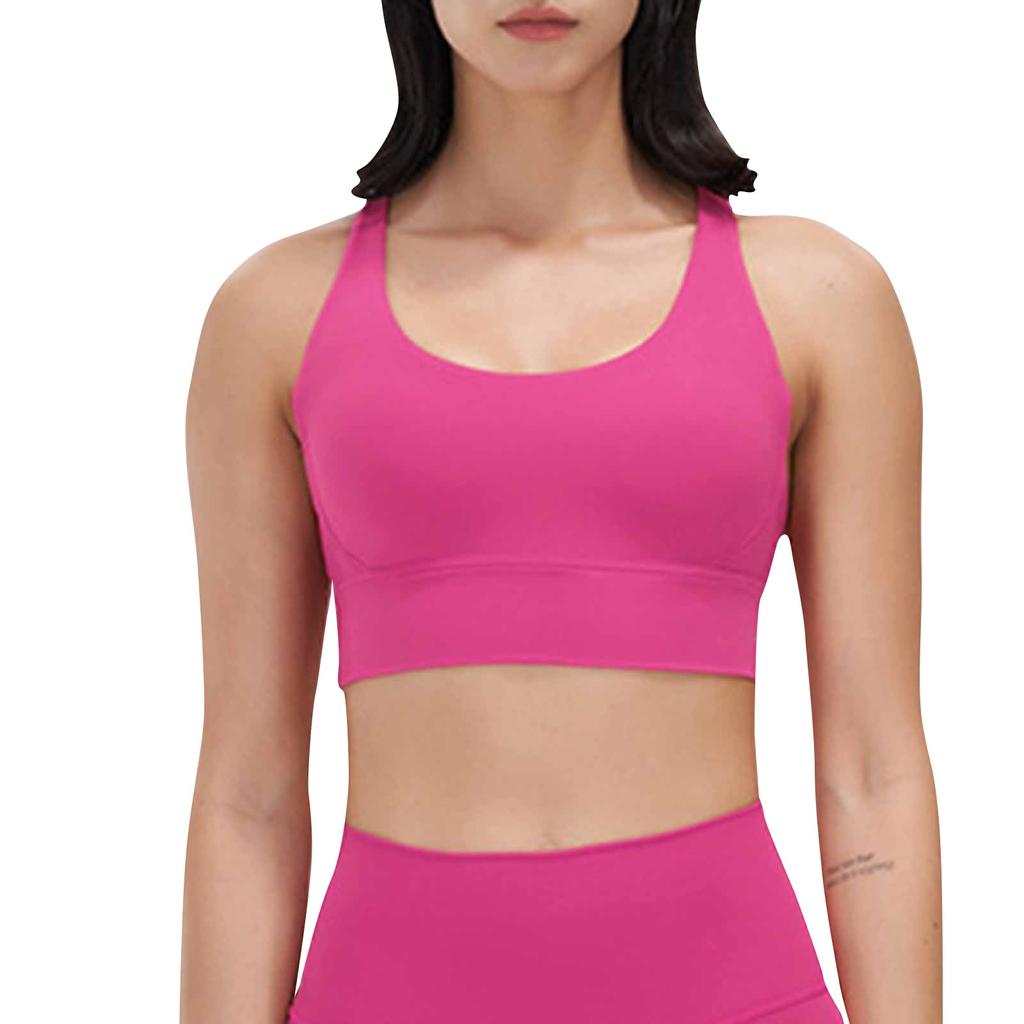 Double-sided Brushed Cross Back Sports Shockproof Gathered Yoga Fitness Vest