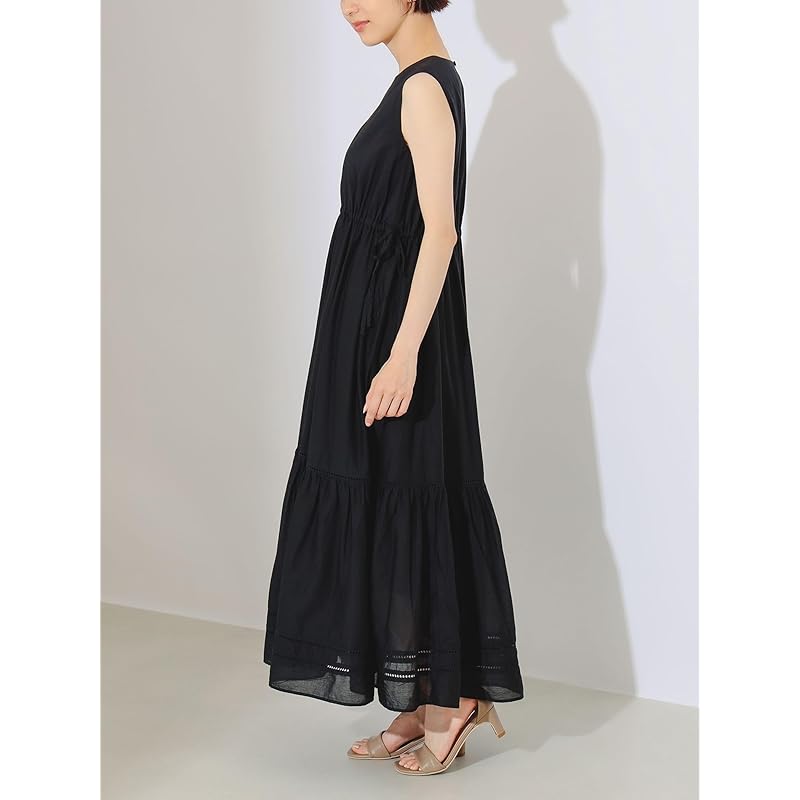 (Beaming life store by BEAMS)B:MING LIFE STORE BEAMS/One Piece B:MING BEAMS tiered sleeveless maxi one piece ladies BLACK S