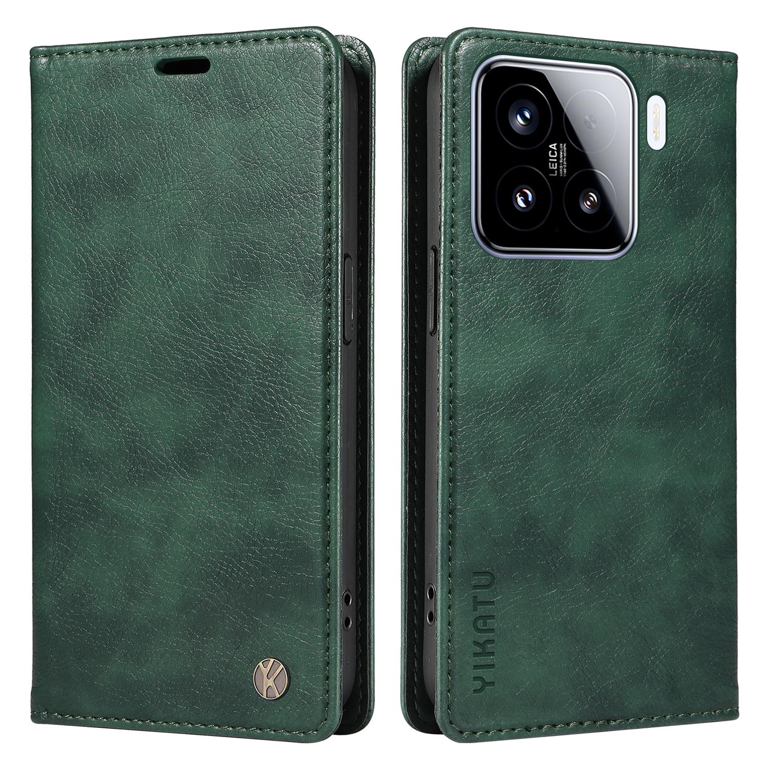 

YIKATU YK-006 Для Xiaomi 15 Чохол Магнітна застібка Шкіряна накладка на телефон Текстура лічі J