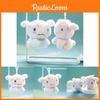 Adorable Dog Plush Keyring Bag Decoration Short Plush White/pink 12cm Tall