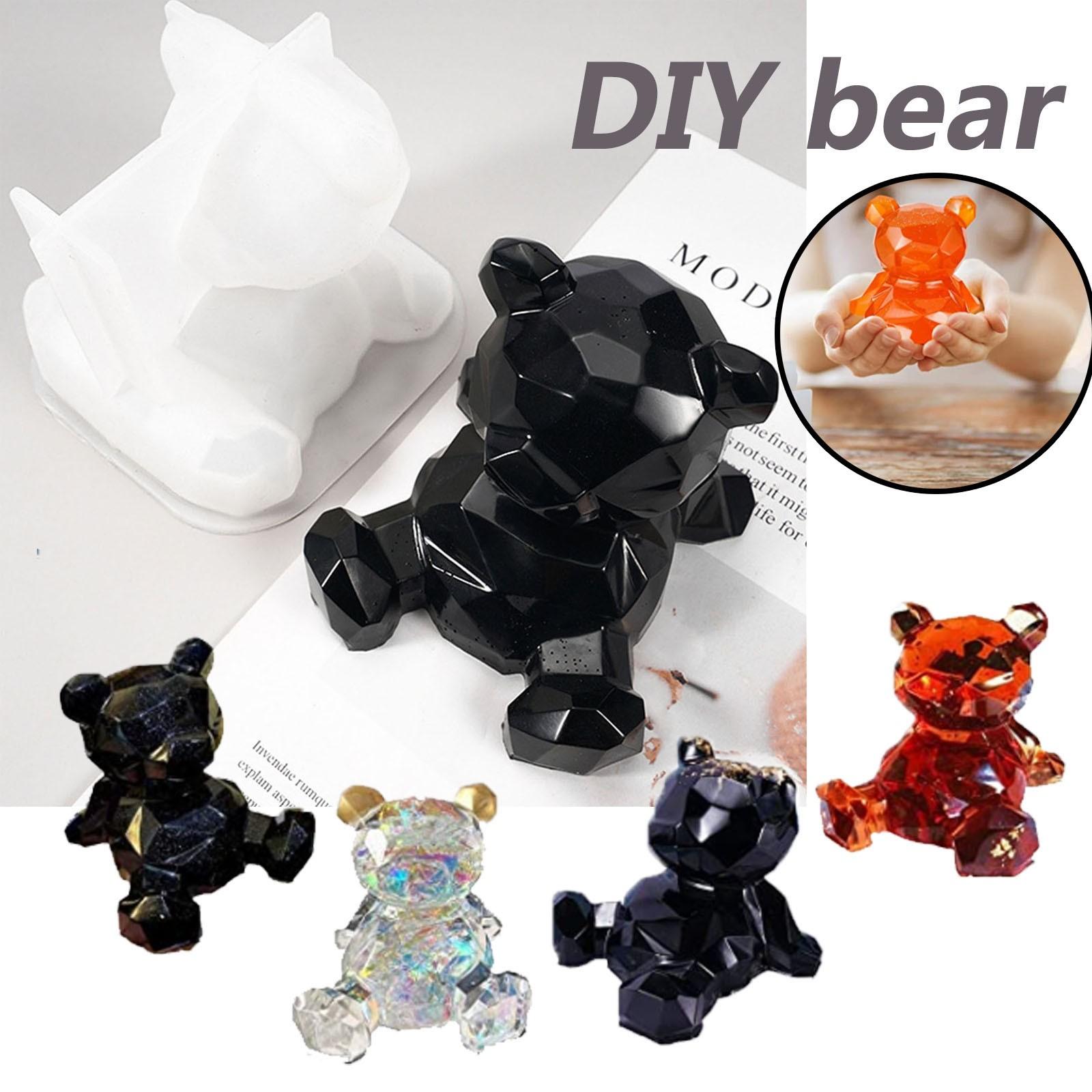 

Diy Crystal Glue Drop Mould Mirror Stereo Ornaments Geometry Bear Silicone Mould белый