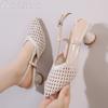 Elegant Women High Heels Sandals Sexy Pointed Toe Heeled Shoes New 2025 Summer Mesh Slingback Slippers Woman Pumps Mujer
