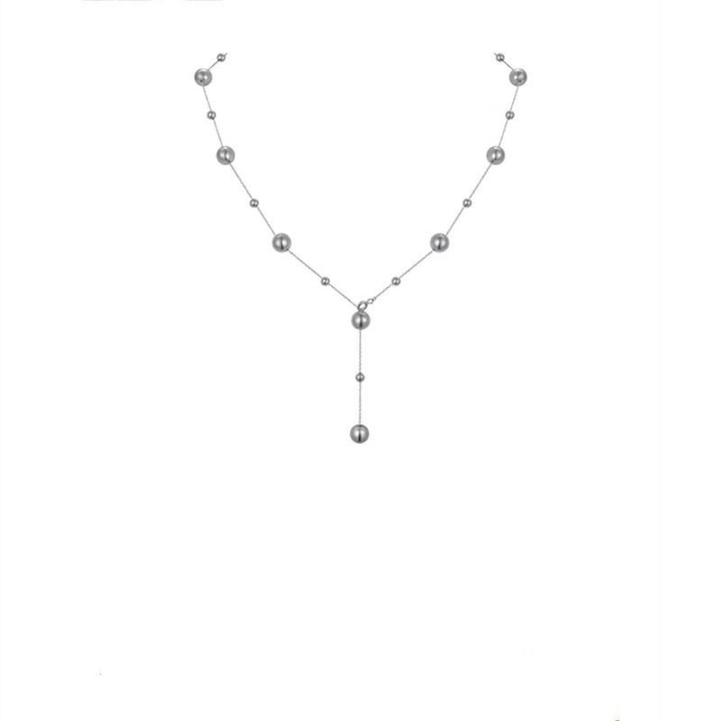 The New 925 Silver Gypsy Pearl Necklace for Women Wears More Versatile Round Autumn and Winter Sweater Chains Without Fading