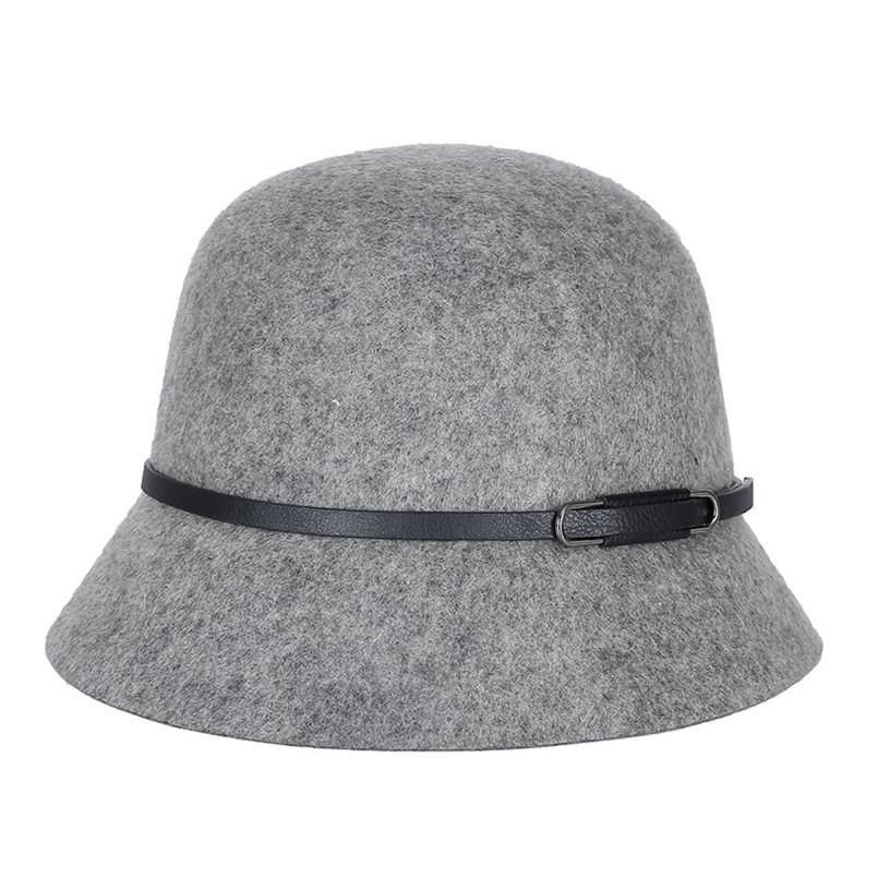 

Real 100% Wool Wool Bucket Hat with Belt Women Fashion Autumn Winter Thick Warm Firsherman Hats Versatile Cap