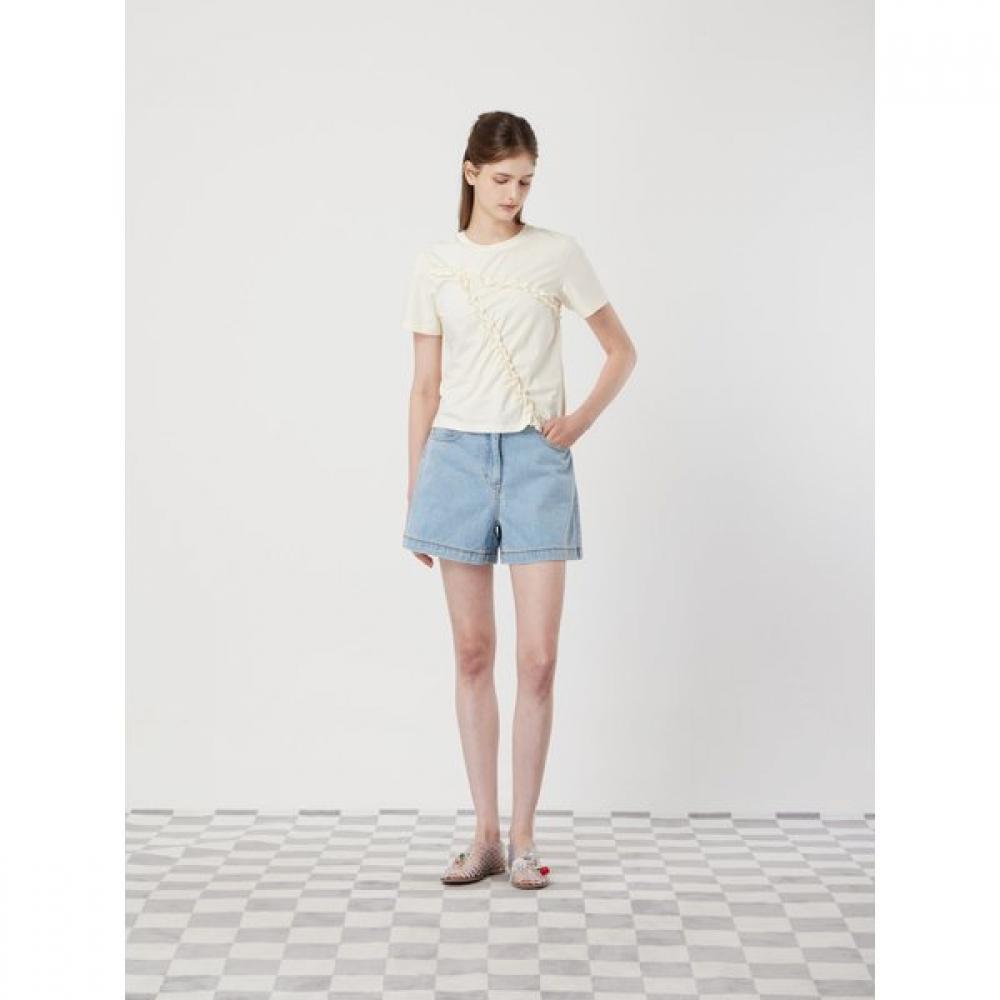 Cc Collect Semi A Line Denim Shorts c252psA452 light blue/66