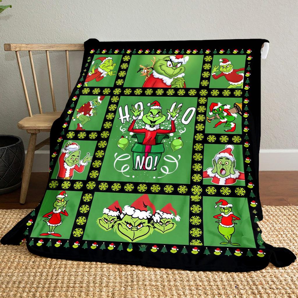 Christmas Gift Comedy Movie How the Grinch Stole Christmas blanket home warming, four season bed decoration sofa cover flannel throwing blanket K10
