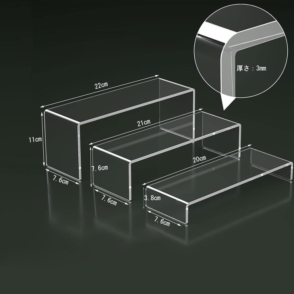 XMSSAA Clear Acrylic Display Stand, L-Shaped, for Figure Display, Collection Case, Display Stand, Acrylic Stand, Set of 6 (Set D)