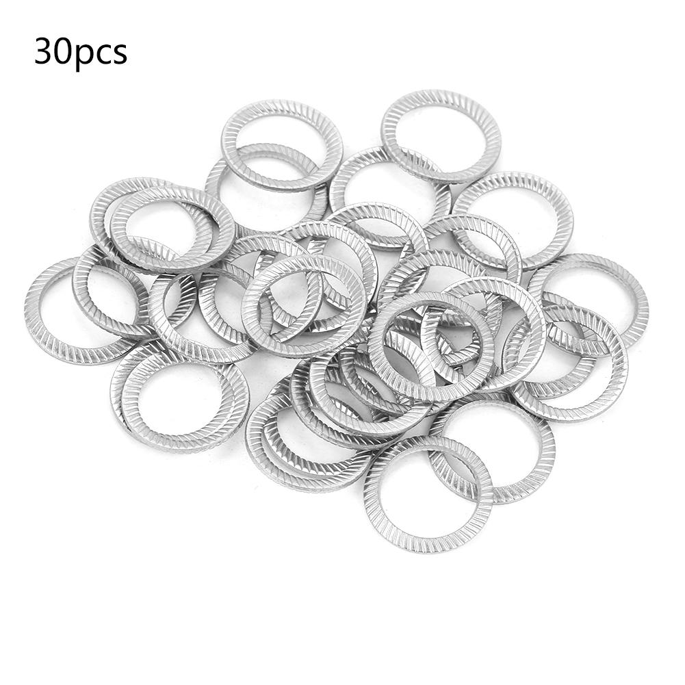 30pcs Stainless Steel Double Side Spring Locking Washer Tool Flat Set DIN9250 M12