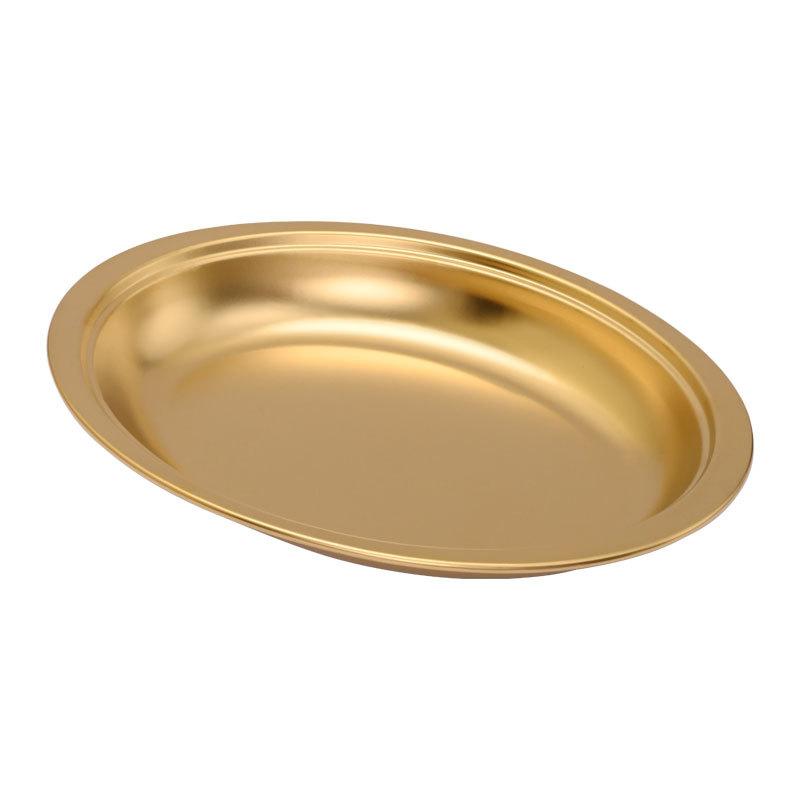 Korean stainless steel deepened oval plate cheese plate vegetable plate rice noodle plate thickened egg-shaped plate