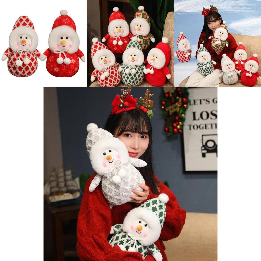 Adorable Plush Christmas Snowman Decoration Cute Stuffed Toy For Kids And Girlfriends