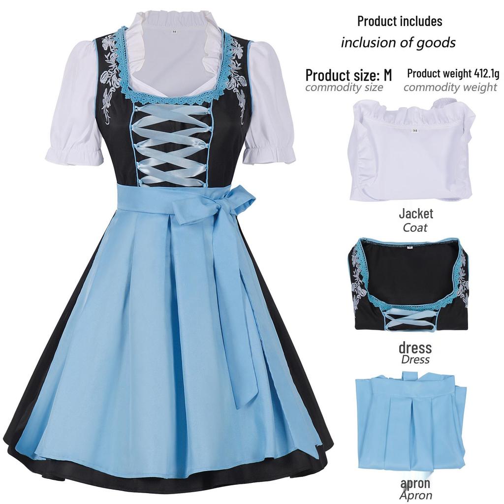 Bavarian Oktoberfest Women's Costume Set - Halloween Carnival Outfit