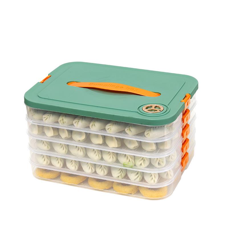 Dumpling Freezer Tray: Portable Multi-Layer Storage Box for Fresh Wontons